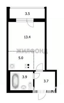 1-к квартира, вторичка, 26м2, 9/10 этаж