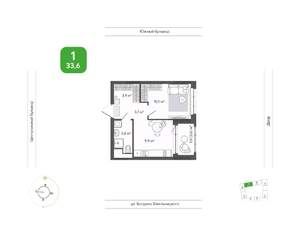 1-к квартира, вторичка, 34м2, 2/9 этаж