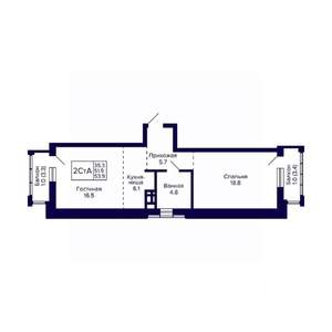 2-к квартира, вторичка, 54м2, 7/30 этаж