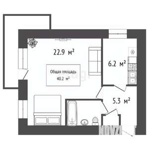 1-к квартира, вторичка, 40м2, 6/13 этаж