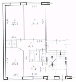 3-к квартира, вторичка, 58м2, 1/5 этаж