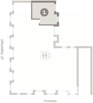 1-к квартира, вторичка, 59м2, 1/9 этаж