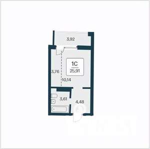 Студия квартира, вторичка, 26м2, 2/25 этаж