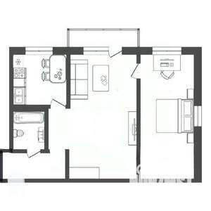 2-к квартира, вторичка, 46м2, 5/5 этаж