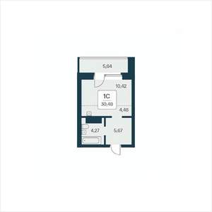 Студия квартира, вторичка, 30м2, 11/25 этаж