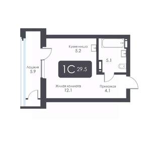 Студия квартира, строящийся дом, 30м2, 14/30 этаж