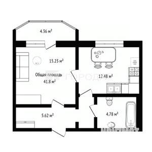 1-к квартира, вторичка, 42м2, 9/15 этаж