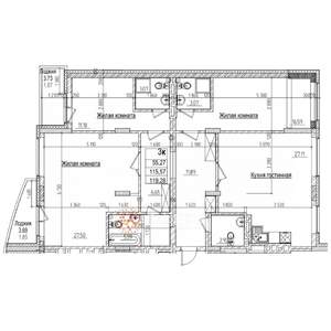 4-к квартира, вторичка, 119м2, 7/16 этаж