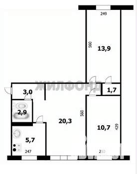 3-к квартира, вторичка, 58м2, 1/5 этаж
