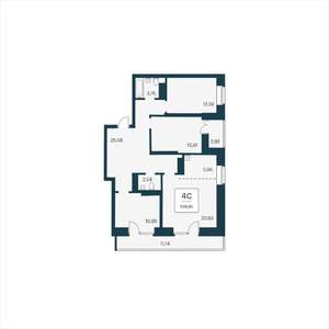 4-к квартира, вторичка, 110м2, 18/25 этаж