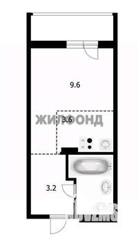 1-к квартира, вторичка, 20м2, 1/17 этаж