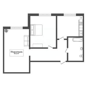 2-к квартира, вторичка, 49м2, 15/17 этаж