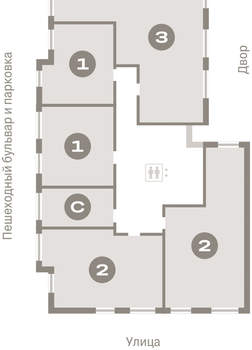 2-к квартира, вторичка, 61м2, 5/12 этаж