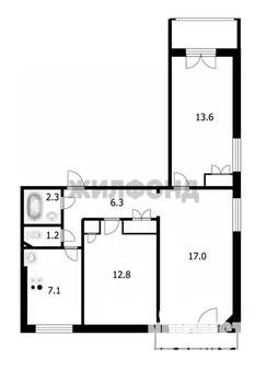 3-к квартира, вторичка, 60м2, 9/9 этаж