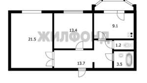 2-к квартира, вторичка, 62м2, 9/16 этаж