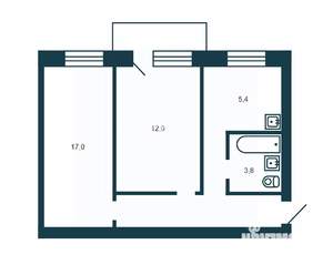 2-к квартира, вторичка, 48м2, 3/4 этаж