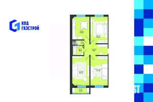 3-к квартира, вторичка, 83м2, 3/18 этаж