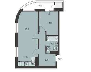 2-к квартира, вторичка, 48м2, 16/24 этаж