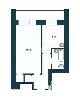 1-к квартира, вторичка, 31м2, 1/9 этаж