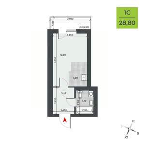 Студия квартира, вторичка, 29м2, 3/21 этаж