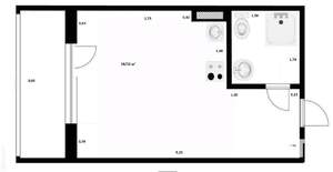 Студия квартира, вторичка, 21м2, 1/9 этаж