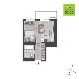 Студия квартира, вторичка, 32м2, 2/21 этаж