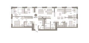 4-к квартира, вторичка, 144м2, 3/24 этаж