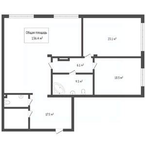 3-к квартира, вторичка, 52м2, 6/25 этаж