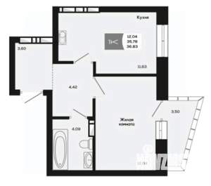 1-к квартира, вторичка, 36м2, 11/25 этаж