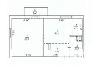 2-к квартира, вторичка, 65м2, 3/9 этаж