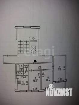 3-к квартира, вторичка, 58м2, 9/9 этаж