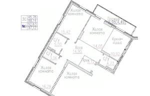 3-к квартира, строящийся дом, 97м2, 6/24 этаж