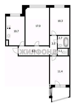 3-к квартира, вторичка, 63м2, 3/9 этаж