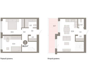 2-к квартира, вторичка, 87м2, 8/15 этаж