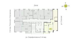 4-к квартира, строящийся дом, 80м2, 25/25 этаж
