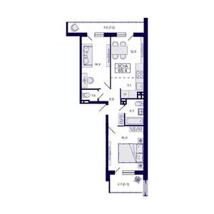3-к квартира, вторичка, 65м2, 10/15 этаж