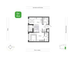 2-к квартира, вторичка, 46м2, 8/11 этаж