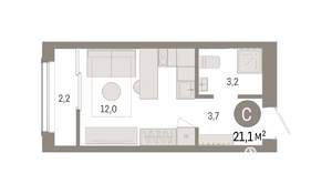 Студия квартира, вторичка, 21м2, 7/8 этаж