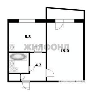 1-к квартира, вторичка, 38м2, 1/9 этаж