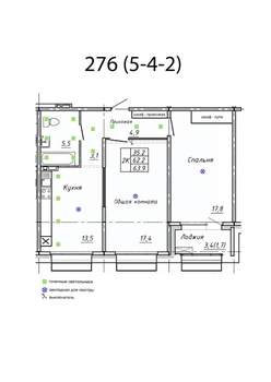 Студия квартира, вторичка, 64м2, 4/15 этаж