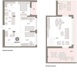 3-к квартира, вторичка, 138м2, 7/23 этаж