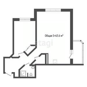 2-к квартира, вторичка, 64м2, 20/25 этаж