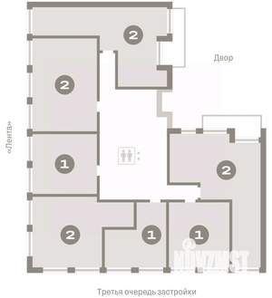 2-к квартира, вторичка, 95м2, 1/8 этаж