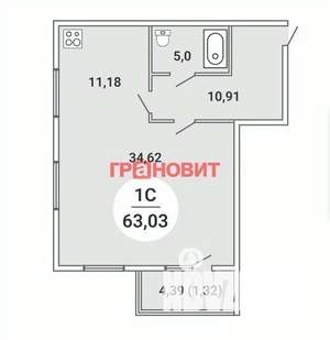 2-к квартира, вторичка, 63м2, 19/19 этаж