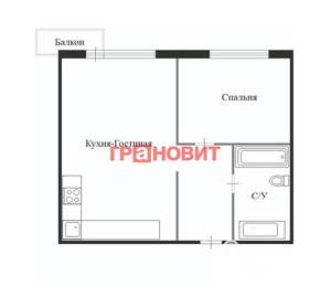 2-к квартира, вторичка, 41м2, 7/9 этаж