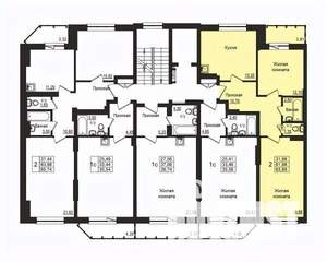 2-к квартира, строящийся дом, 62м2, 2/10 этаж