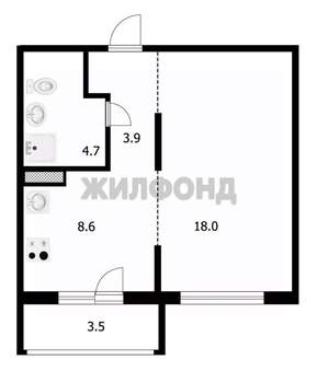 1-к квартира, вторичка, 35м2, 2/17 этаж