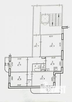 4-к квартира, вторичка, 78м2, 9/9 этаж