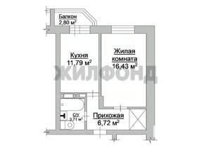 1-к квартира, вторичка, 39м2, 7/22 этаж
