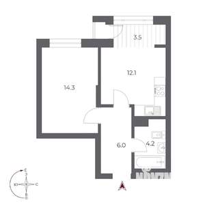 1-к квартира, вторичка, 40м2, 9/24 этаж